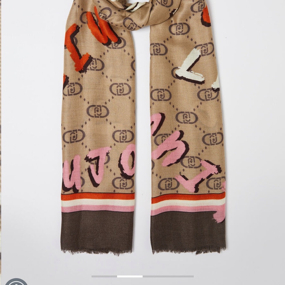 Liu Jo Beige and Pink Patterned Scarf